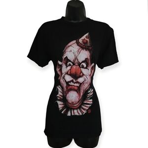 ☆Get Down Art Cult Of Fools Black T-Shirt with Clown Graphic☆